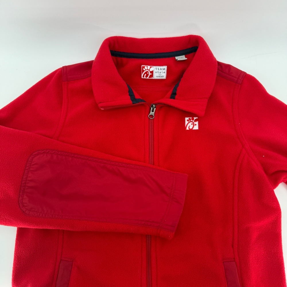 Chick-fil-A Team Style Oobe Red Fleece Full Zip Jacket Womens Medium Workwear
